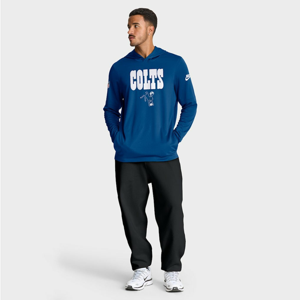 Nike Indianapolis Colts Sideline Pass Accuracy Dri-FIT Long Sleeve Hoodie T-Shirt Royal