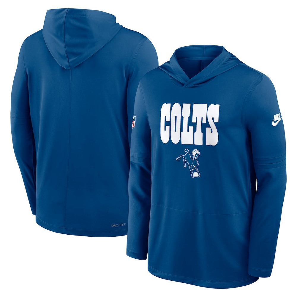 Nike Indianapolis Colts Sideline Pass Accuracy Dri-FIT Long Sleeve Hoodie T-Shirt Royal