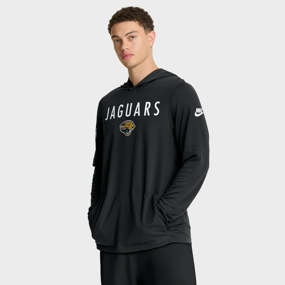 Nike Jacksonville Jaguars Sideline Pass Accuracy Dri-FIT Long Sleeve Hoodie T-Shirt  Black