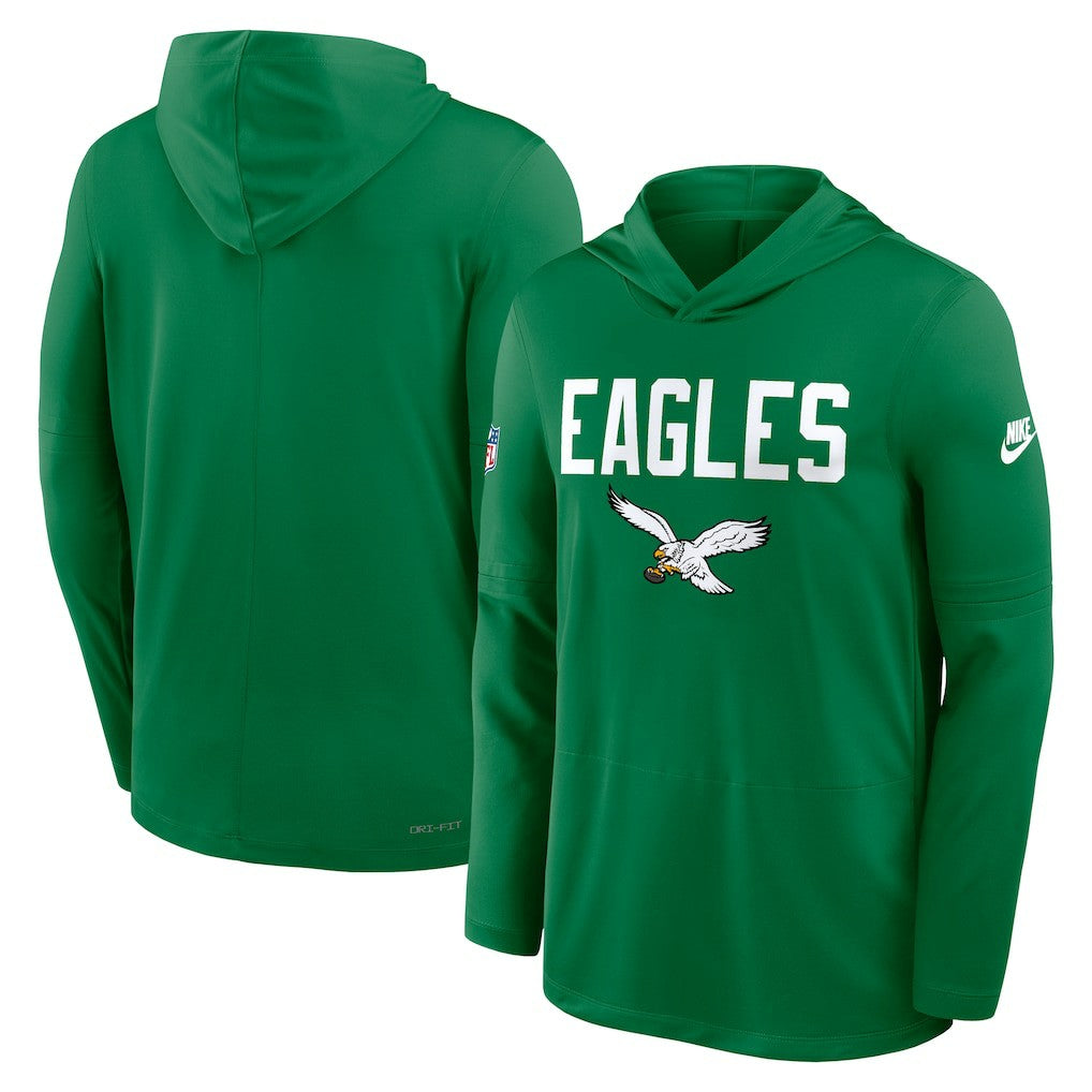 Nike Philadelphia Eagles Sideline Pass Accuracy Dri-FIT Long Sleeve Hoodie T-Shirt  Kelly Green