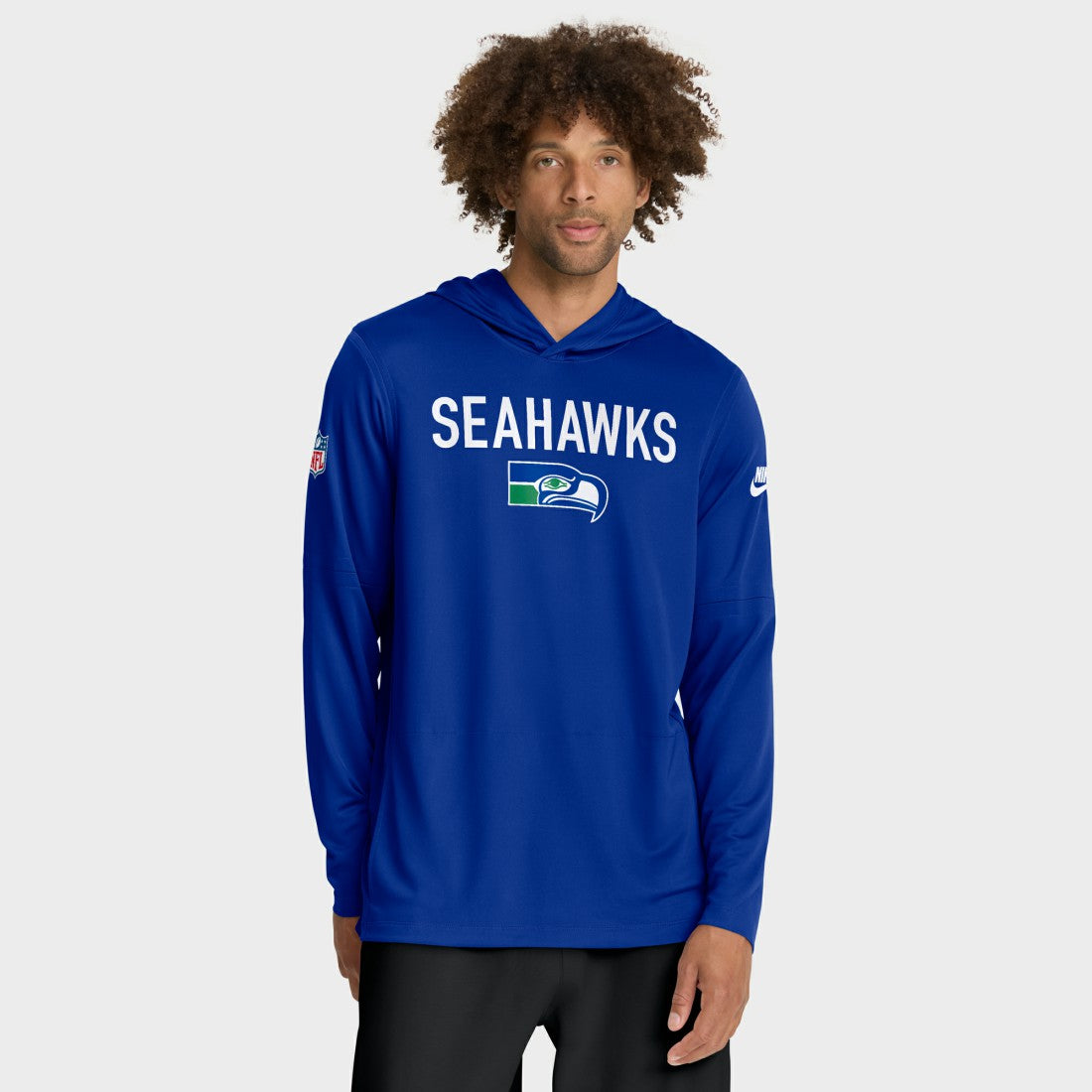Nike Seattle Seahawks Sideline Pass Accuracy Dri-FIT Long Sleeve Hoodie T-Shirt Royal