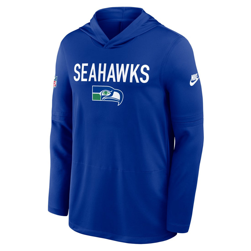 Nike Seattle Seahawks Sideline Pass Accuracy Dri-FIT Long Sleeve Hoodie T-Shirt Royal