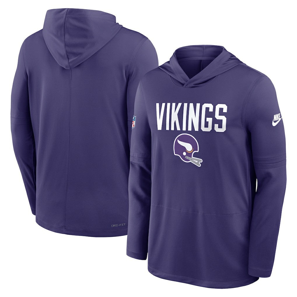 Nike Minnesota Vikings Sideline Pass Accuracy Dri-FIT Long Sleeve Hoodie T-Shirt Purple