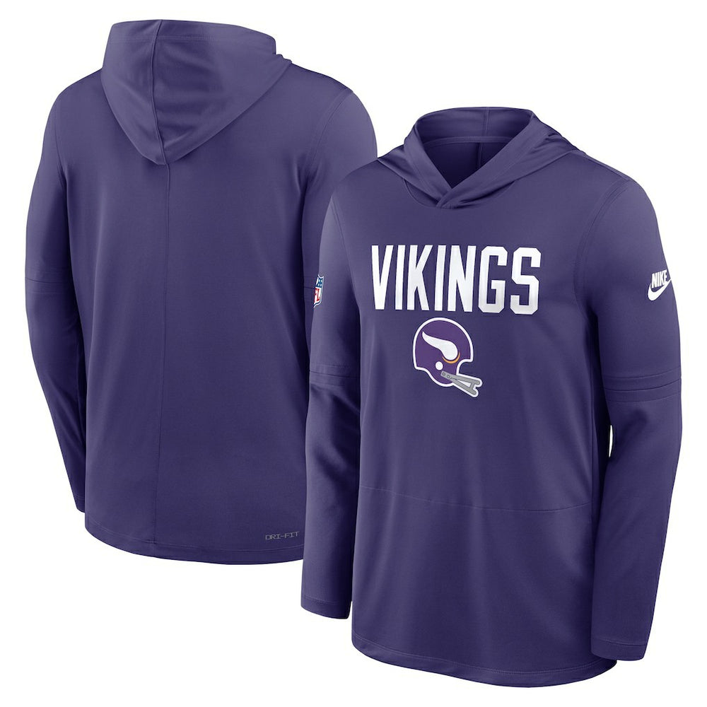 Nike Minnesota Vikings Sideline Pass Accuracy Dri-FIT Long Sleeve Hoodie T-Shirt Purple