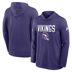 Nike Minnesota Vikings Sideline Pass Accuracy Dri-FIT Long Sleeve Hoodie T-Shirt Purple