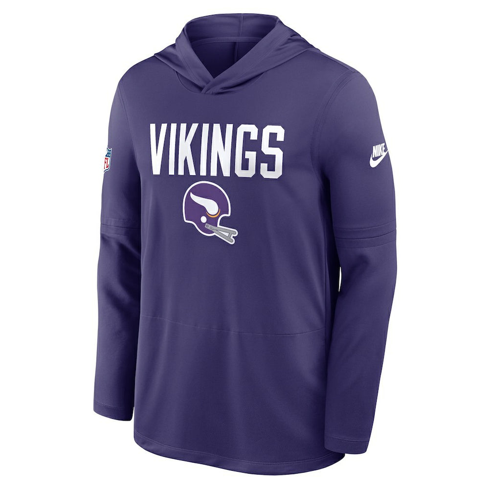 Nike Minnesota Vikings Sideline Pass Accuracy Dri-FIT Long Sleeve Hoodie T-Shirt Purple