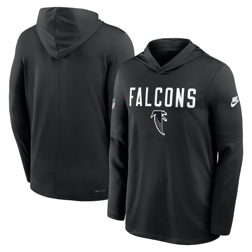 Nike Atlanta Falcons Sideline Pass Accuracy Dri-FIT Long Sleeve Hoodie T-Shirt Black