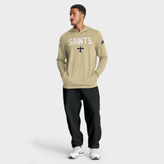 Nike New Orleans Saints Sideline Pass Accuracy Dri-FIT Long Sleeve Hoodie T-Shirt Gold