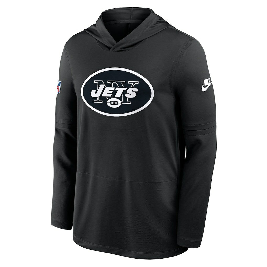 Nike New York Jets Sideline Pass Accuracy Dri-FIT Long Sleeve Hoodie T-Shirt Black