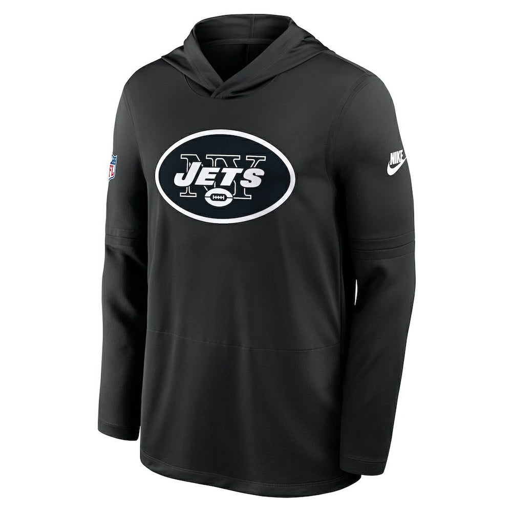 Nike New York Jets Sideline Pass Accuracy Dri-FIT Long Sleeve Hoodie T-Shirt Black