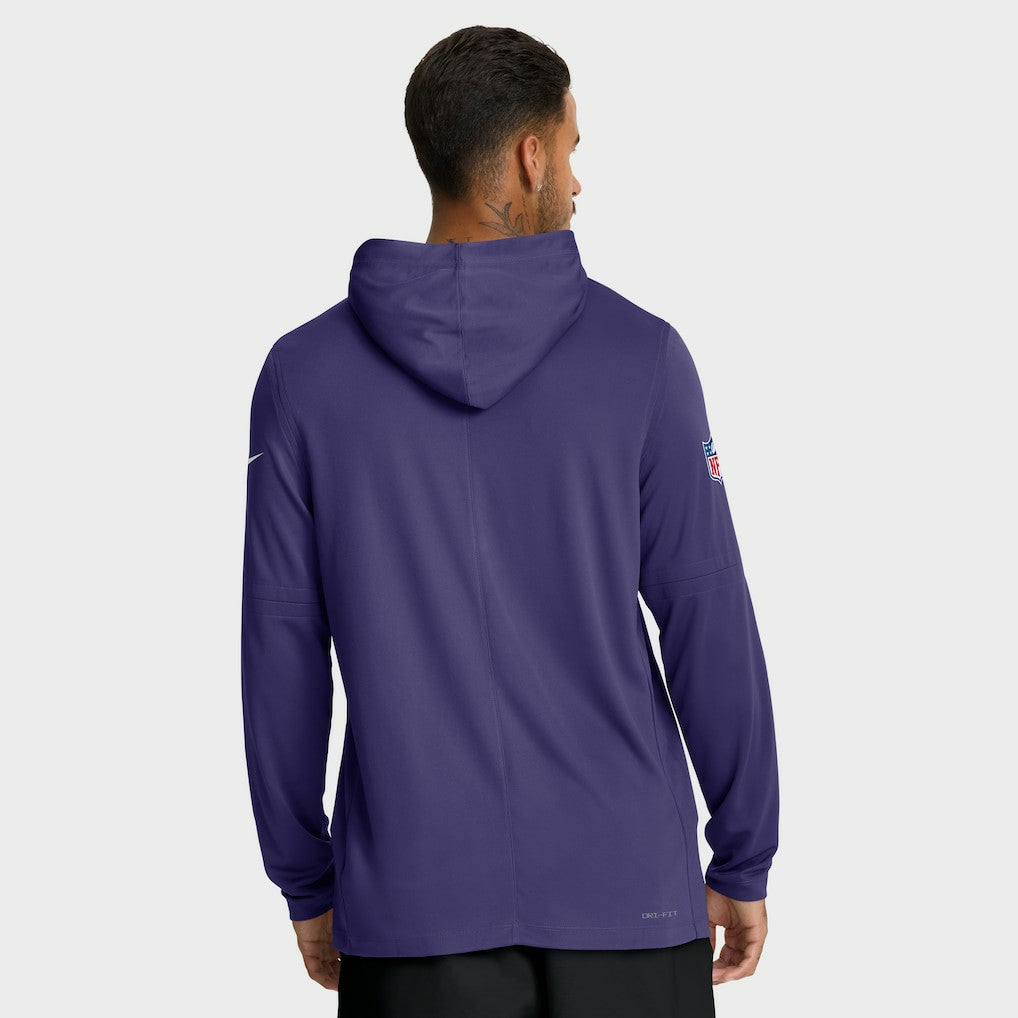 Nike Baltimore Ravens Sideline Pure Fury Performance Long Sleeve Hoodie T-Shirt Purple