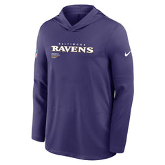 Nike Baltimore Ravens Sideline Pure Fury Performance Long Sleeve Hoodie T-Shirt Purple