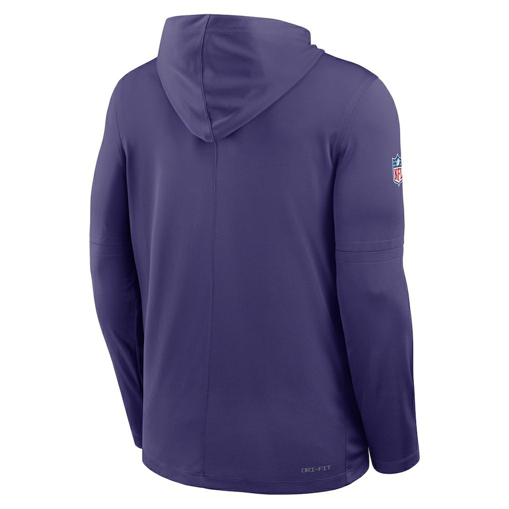 Nike Baltimore Ravens Sideline Pure Fury Performance Long Sleeve Hoodie T-Shirt Purple