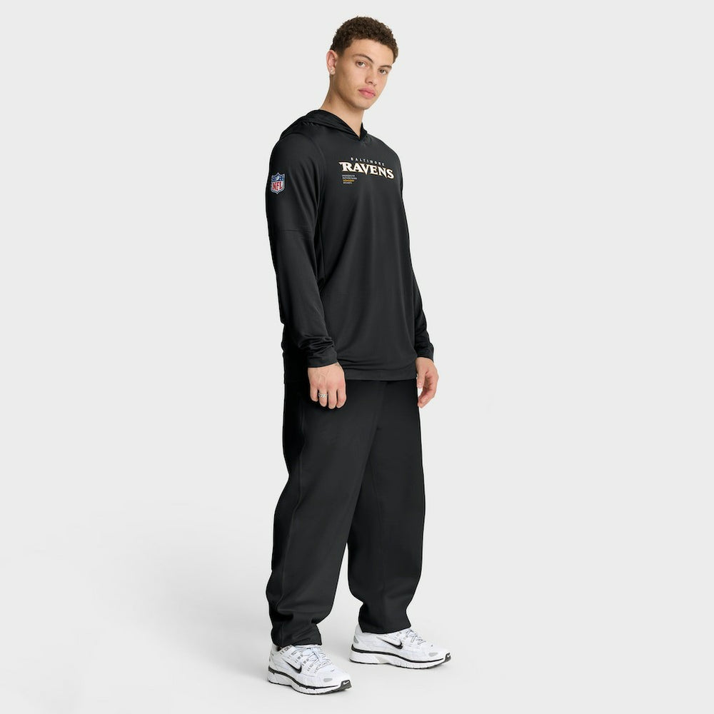 Nike Baltimore Ravens Sideline Pure Fury Performance Long Sleeve Hoodie T-Shirt Black