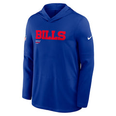 Nike Buffalo Bills Sideline Pure Fury Performance Long Sleeve Hoodie T-Shirt Royal