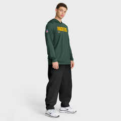 Nike Green Bay Packers Sideline Pure Fury Performance Long Sleeve Hoodie T-Shirt Green