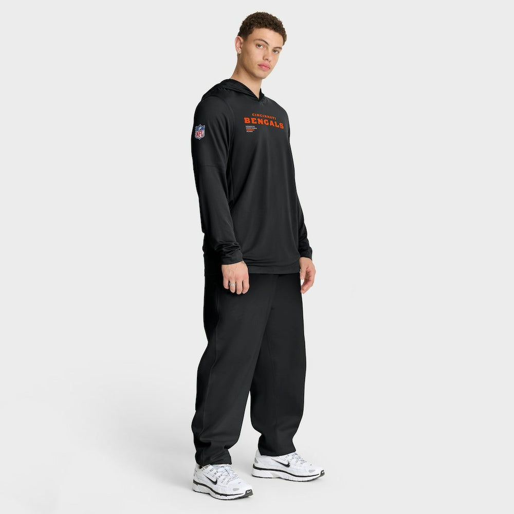 Nike Cincinnati Bengals Sideline Pure Fury Performance Long Sleeve Hoodie T-Shirt Black