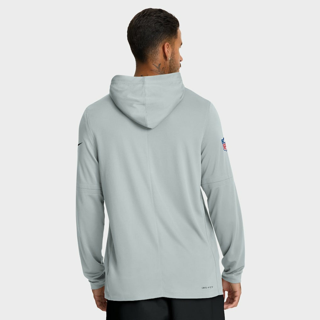 Nike Las Vegas Raiders Sideline Pure Fury Performance Long Sleeve Hoodie T-Shirt Silver