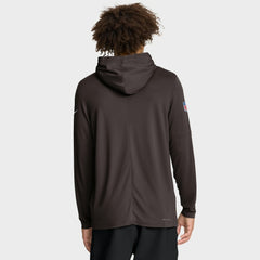 Nike Cleveland Browns Sideline Pure Fury Performance Long Sleeve Hoodie T-Shirt Brown