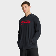 Nike Houston Texans Sideline Pure Fury Performance Long Sleeve Hoodie T-Shirt Navy