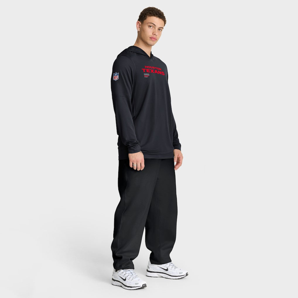 Nike Houston Texans Sideline Pure Fury Performance Long Sleeve Hoodie T-Shirt Navy
