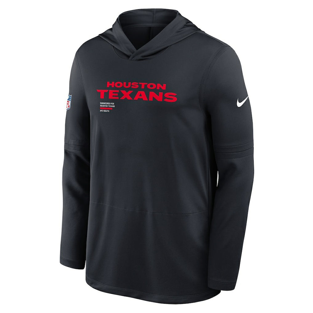 Nike Houston Texans Sideline Pure Fury Performance Long Sleeve Hoodie T-Shirt Navy