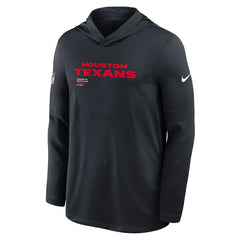 Nike Houston Texans Sideline Pure Fury Performance Long Sleeve Hoodie T-Shirt Navy