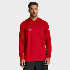 Nike Houston Texans Sideline Pure Fury Performance Long Sleeve Hoodie T-Shirt Red