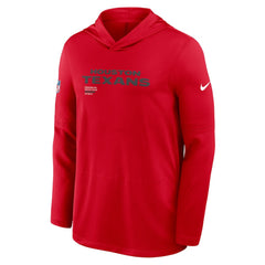Nike Houston Texans Sideline Pure Fury Performance Long Sleeve Hoodie T-Shirt Red