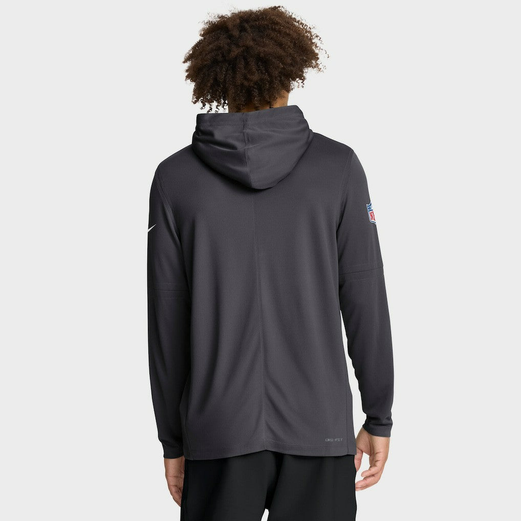Nike Dallas Cowboys Sideline Pure Fury Performance Long Sleeve Hoodie T-Shirt Anthracite