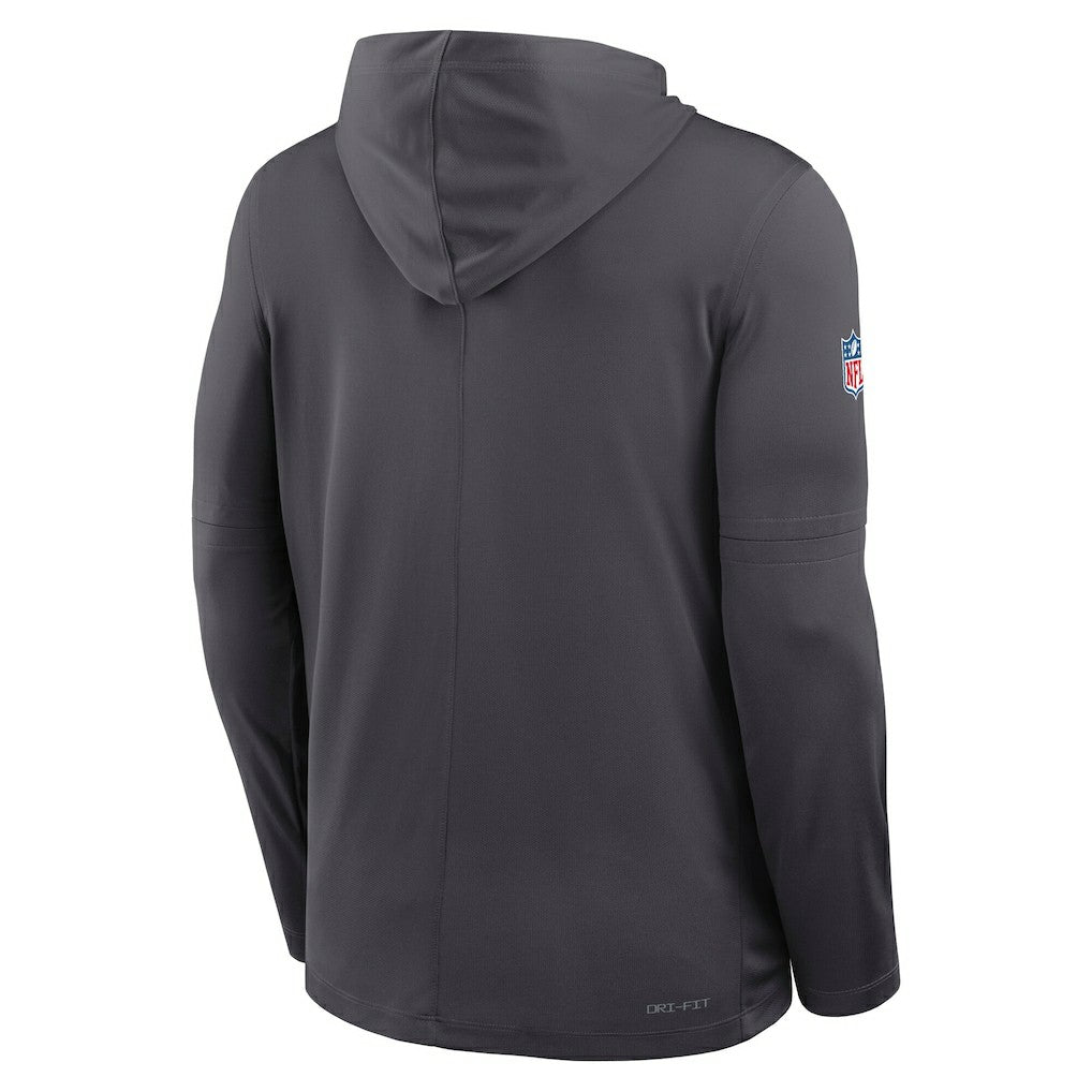 Nike Dallas Cowboys Sideline Pure Fury Performance Long Sleeve Hoodie T-Shirt Anthracite