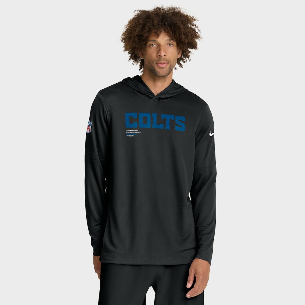 Nike Indianapolis Colts Sideline Pure Fury Performance Long Sleeve Hoodie T-Shirt Black