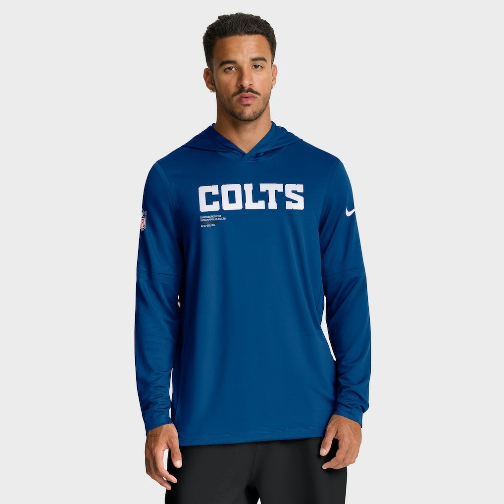 Nike Indianapolis Colts Sideline Pure Fury Performance Long Sleeve Hoodie T-Shirt Royal