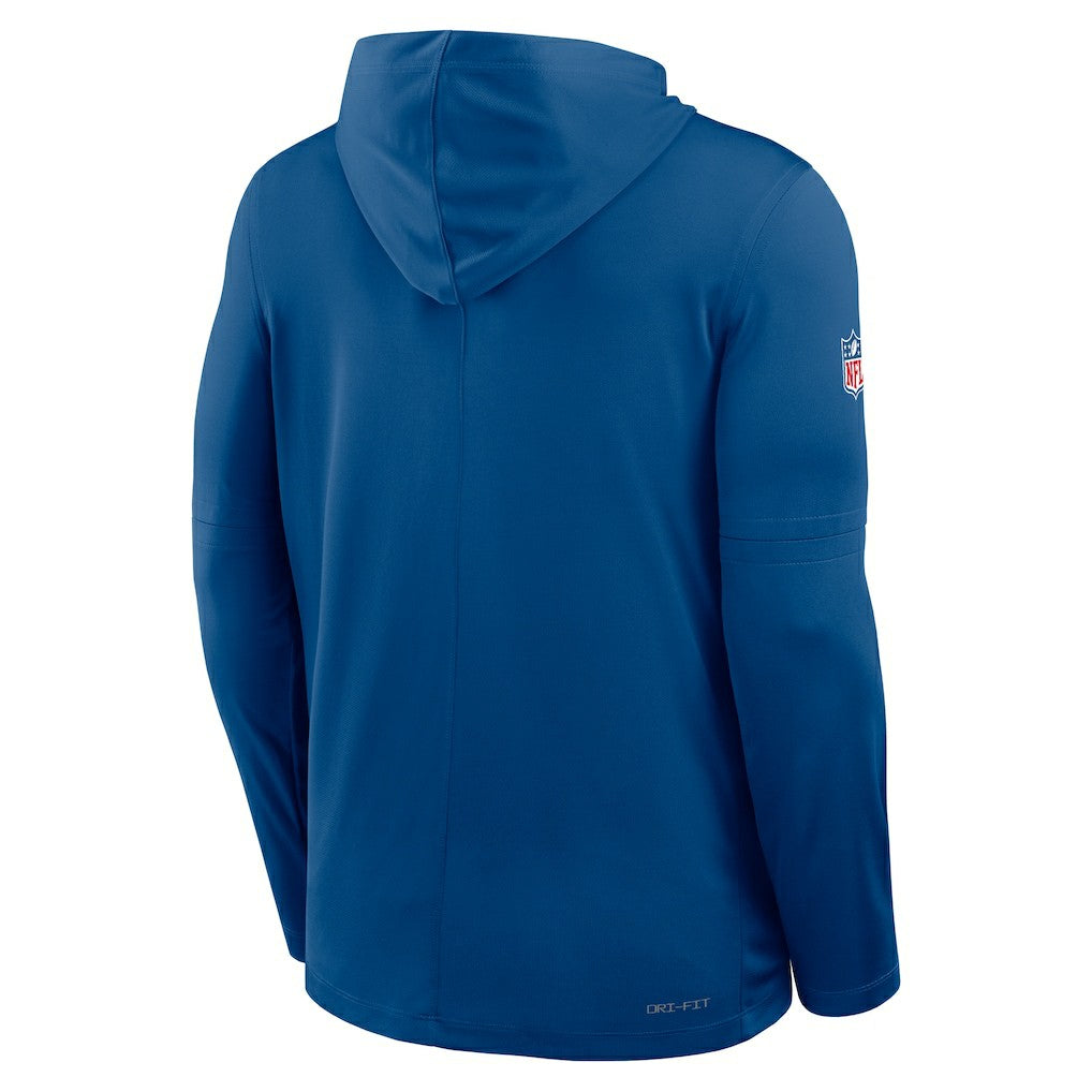 Nike Indianapolis Colts Sideline Pure Fury Performance Long Sleeve Hoodie T-Shirt Royal