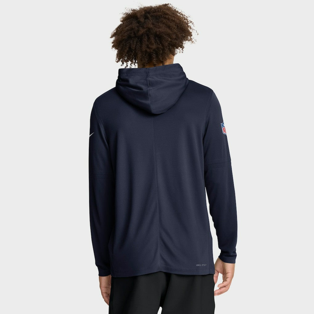 Nike Dallas Cowboys Sideline Pure Fury Performance Long Sleeve Hoodie T-Shirt Navy