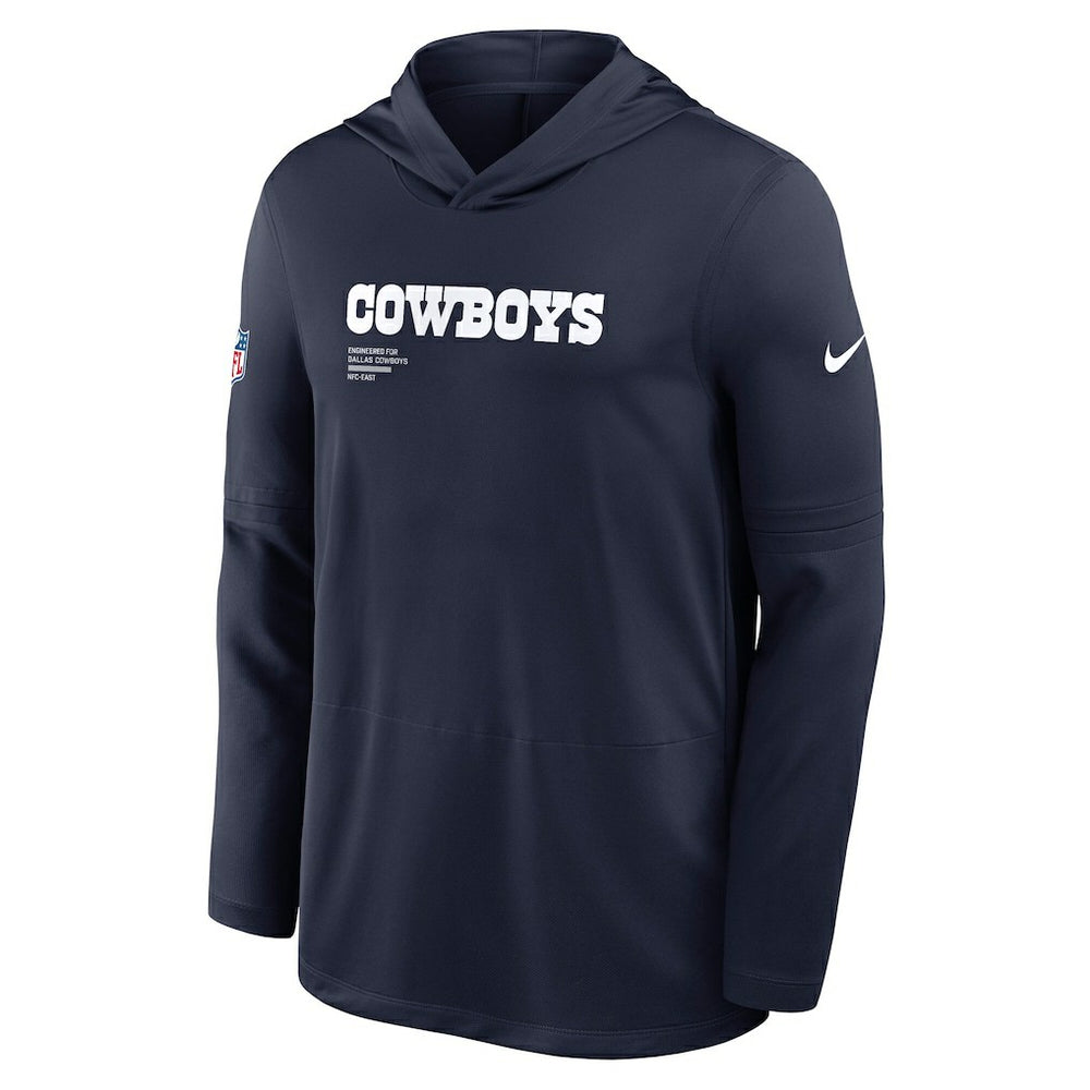 Nike Dallas Cowboys Sideline Pure Fury Performance Long Sleeve Hoodie T-Shirt Navy