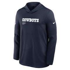 Nike Dallas Cowboys Sideline Pure Fury Performance Long Sleeve Hoodie T-Shirt Navy
