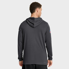 Nike Green Bay Packers Sideline Pure Fury Performance Long Sleeve Hoodie T-Shirt Anthracite