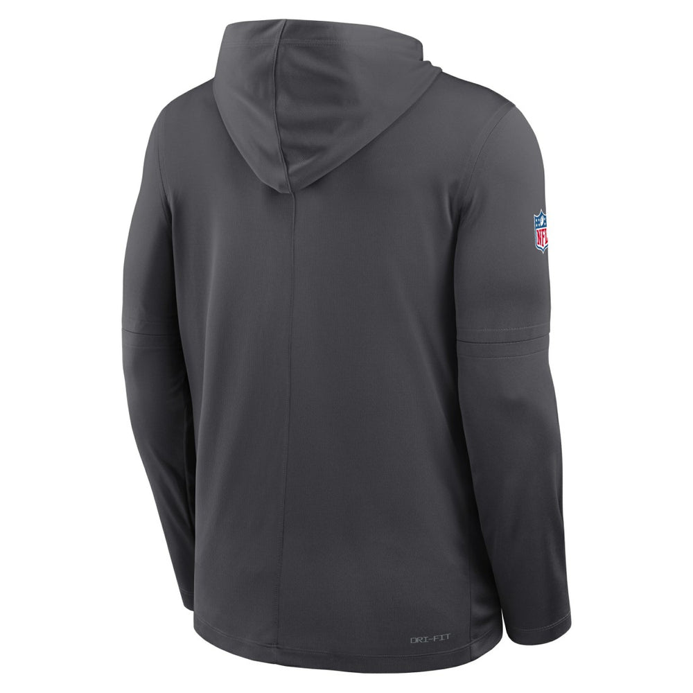 Nike Green Bay Packers Sideline Pure Fury Performance Long Sleeve Hoodie T-Shirt Anthracite