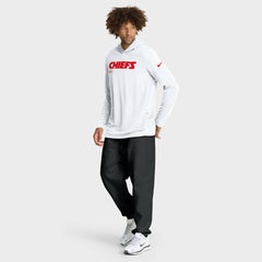 Nike Kansas City Chiefs Sideline Pure Fury Performance Long Sleeve Hoodie T-Shirt White
