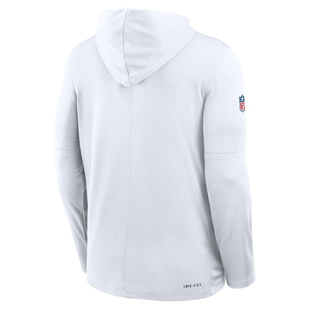 Nike Kansas City Chiefs Sideline Pure Fury Performance Long Sleeve Hoodie T-Shirt White