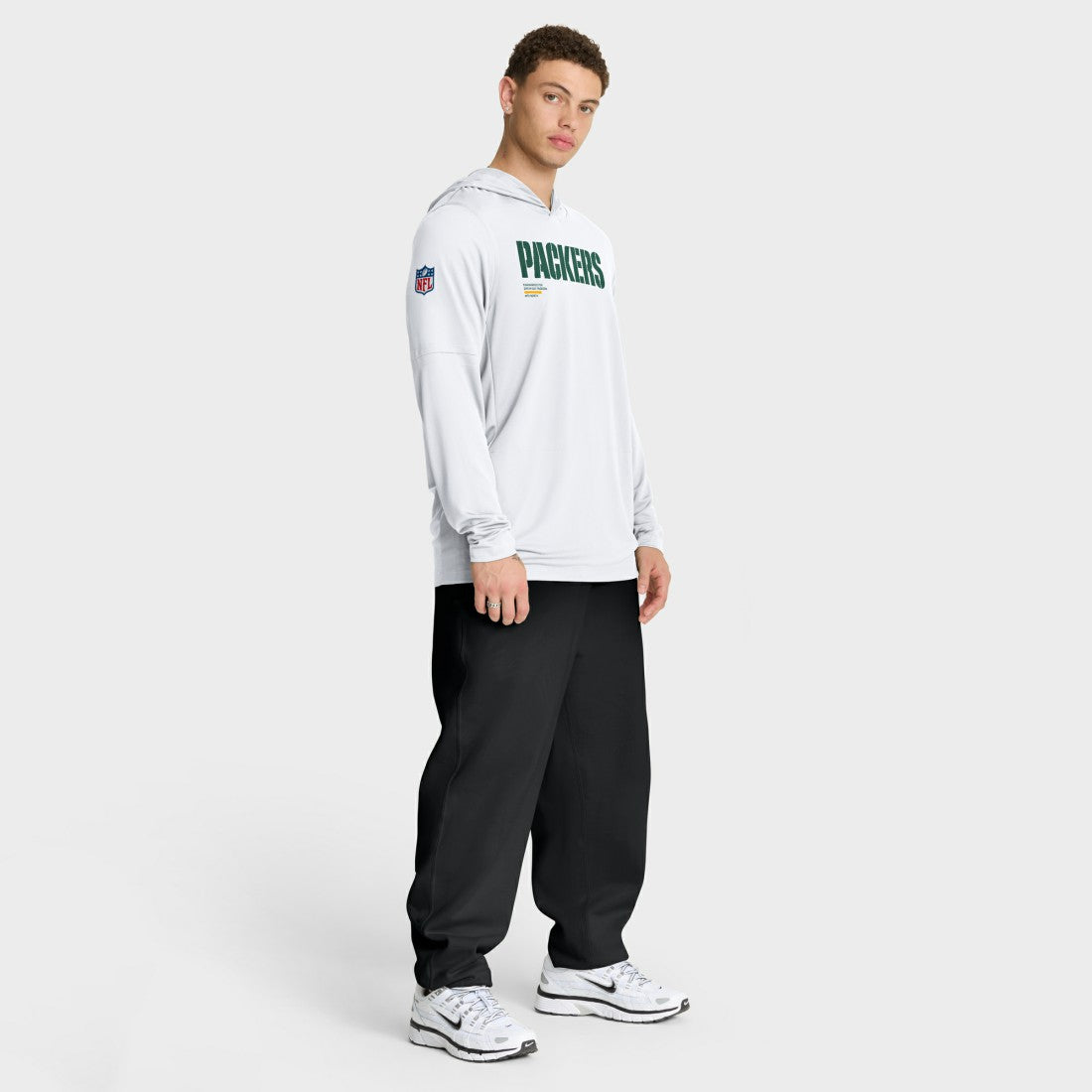 Nike Green Bay Packers Sideline Pure Fury Performance Long Sleeve Hoodie T-Shirt White
