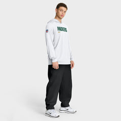 Nike Green Bay Packers Sideline Pure Fury Performance Long Sleeve Hoodie T-Shirt White