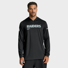 Nike Las Vegas Raiders Sideline Pure Fury Performance Long Sleeve Hoodie T-Shirt Black