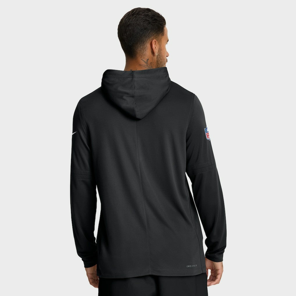 Nike Las Vegas Raiders Sideline Pure Fury Performance Long Sleeve Hoodie T-Shirt Black