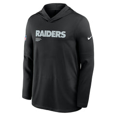 Nike Las Vegas Raiders Sideline Pure Fury Performance Long Sleeve Hoodie T-Shirt Black