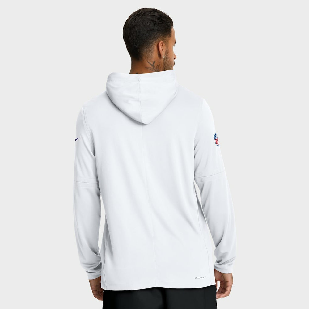 Nike Minnesota Vikings Sideline Pure Fury Performance Long Sleeve Hoodie T-Shirt White
