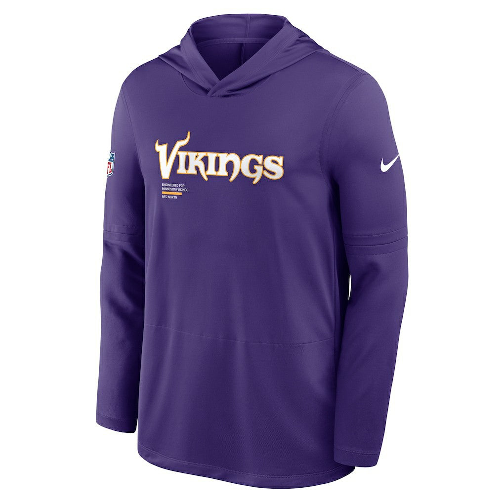Nike Minnesota Vikings Sideline Pure Fury Performance Long Sleeve Hoodie T-Shirt Purple
