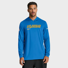 Nike Los Angeles Chargers Sideline Pure Fury Performance Long Sleeve Hoodie T-Shirt Powder Blue