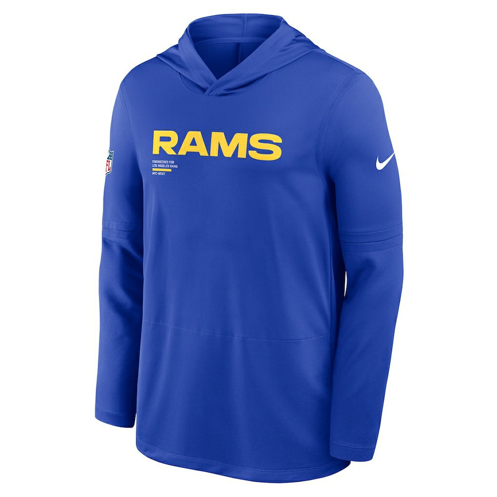 Nike Los Angeles Rams Sideline Pure Fury Performance Long Sleeve Hoodie T-Shirt Royal